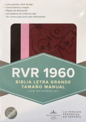 Biblia manual. Letra grande. 2 tonos. Marrón/rosa/frambuesa - RVR60