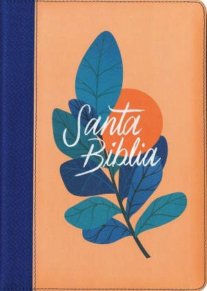 Biblia grande. Letra grande. Ultrafina. 2 tonos. Coral/azul. Cremallera - NTV