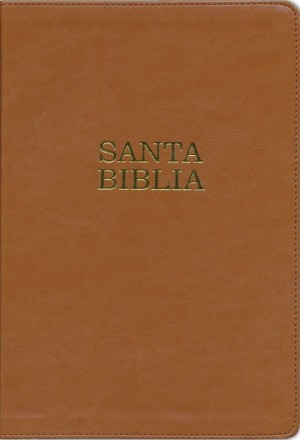 Biblia grande. Letra súper gigante. Imitación piel. Café claro. Índice - NTV