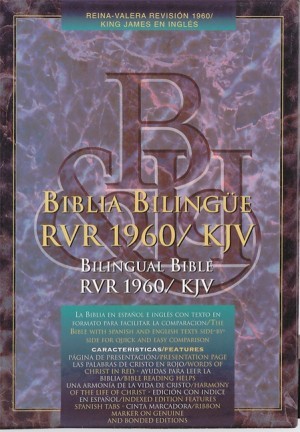 RVR 1960/KJV Biblia Bilingue, borgoña imitacion piel