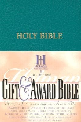 Biblia de regalos y premios en inglés. Imitación piel. Verde agua - KJV