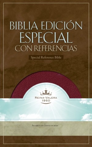 RVR 1960 Biblia con Referencias, borgoña piel fabricada con índice