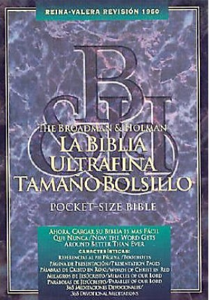 RVR 1960 Biblia Tamaño Bolsillo, negro piel fabricada con índice