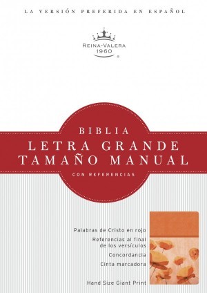 RVR 1960 Biblia Letra Grande Tamaño Manual, damasco/coral símil piel