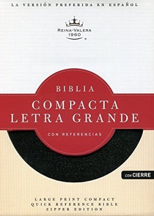 Biblia compacta. Letra grande. Piel especial. Negro. Cremallera - RVR60