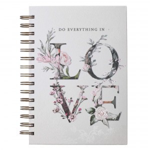 Diario Do everything in love. Tapa dura. Flores. Espiral