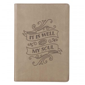 Diario It is well with my soul. Imitación piel. Marrón