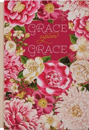 Diario Grace upon grace (Juan 1:16). Tapa dura. Rosa floral (inglés)