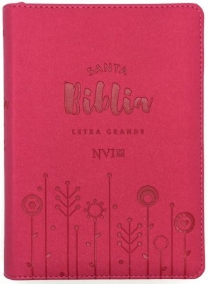 Biblia compacta. Letra grande. 2 tonos. Fucsia. Cremallera - NVI