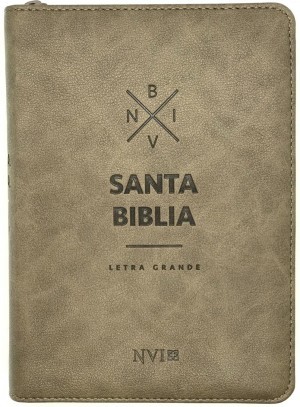 Biblia compacta. Letra grande. 2 tonos. Marrón. Cremallera - NVI