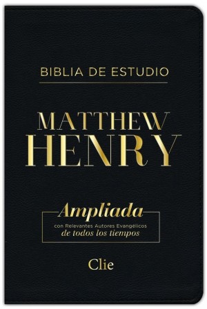 Biblia de estudio Matthew Henry. Piel especial. Negro-Dorado - RVR77. Ind.