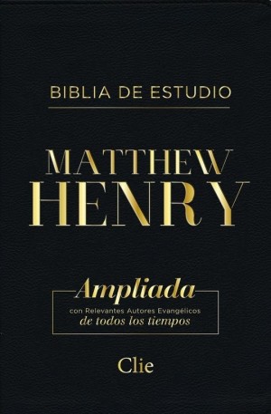 Biblia de estudio Matthew Henry. Piel especial. Negro-Dorado - RVR77.