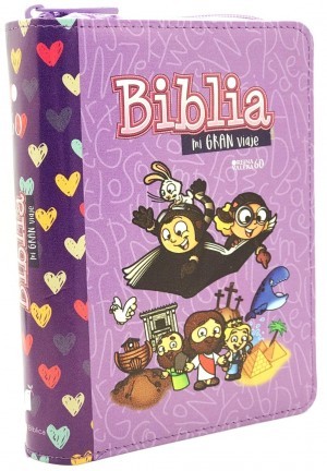 Biblia Mi gran viaje. Letra grande. 2 tonos. Lila. Cremallera - RVR60