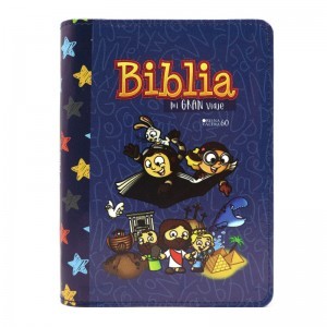 Biblia Mi gran viaje. Letra grande. 2 tonos. Azul. Cremallera - RVR60